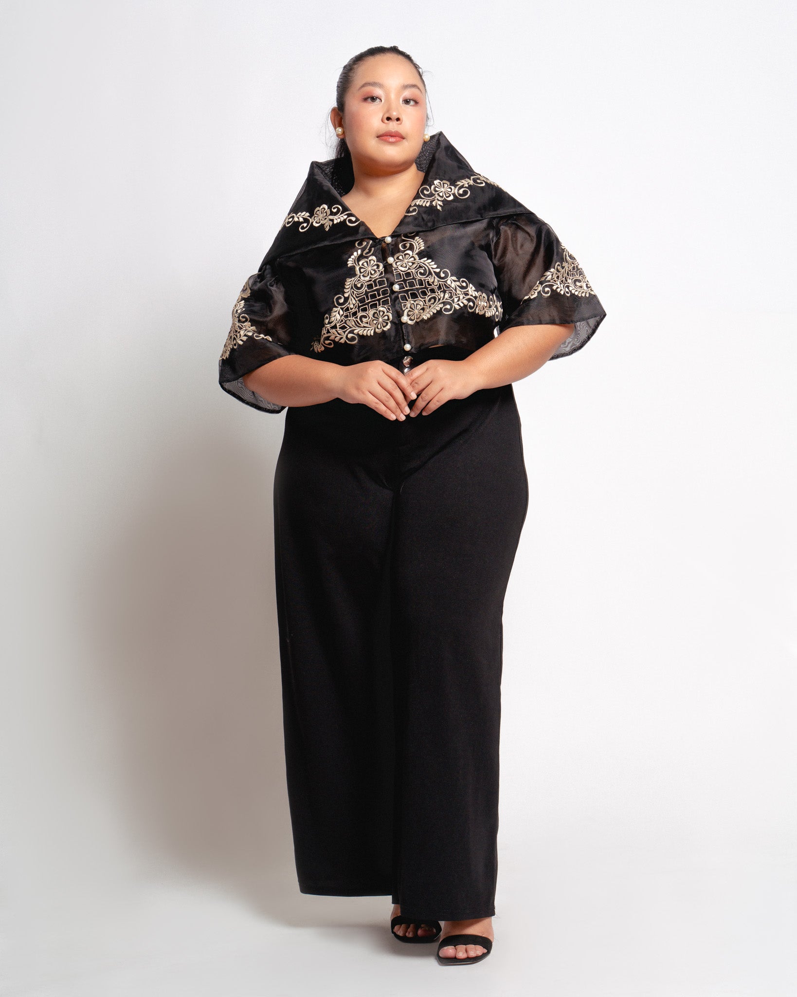 Margaret Filipiniana top black