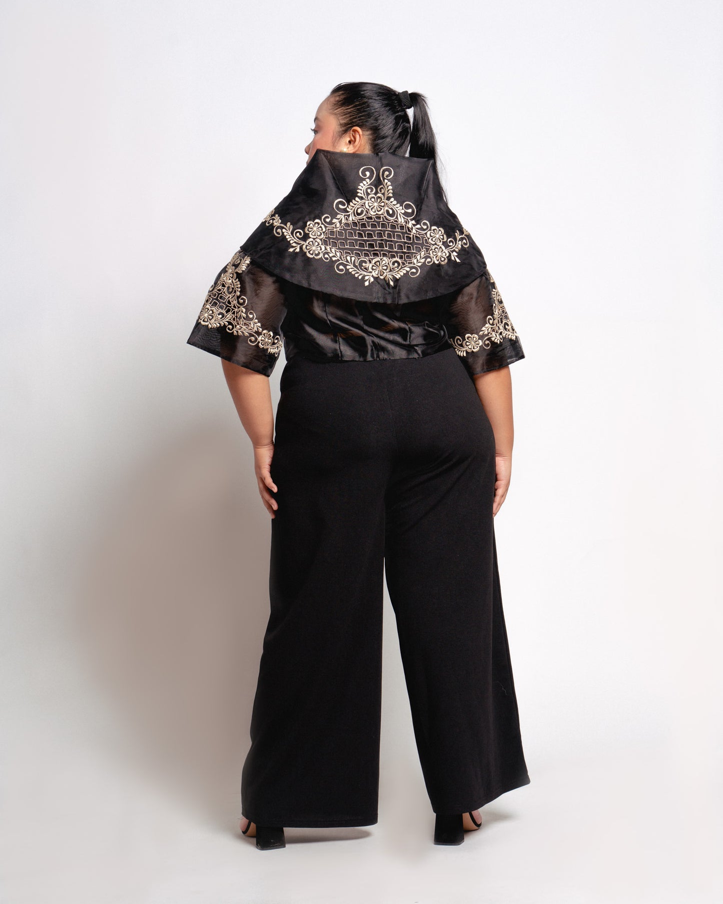 Margaret Filipiniana top (black)
