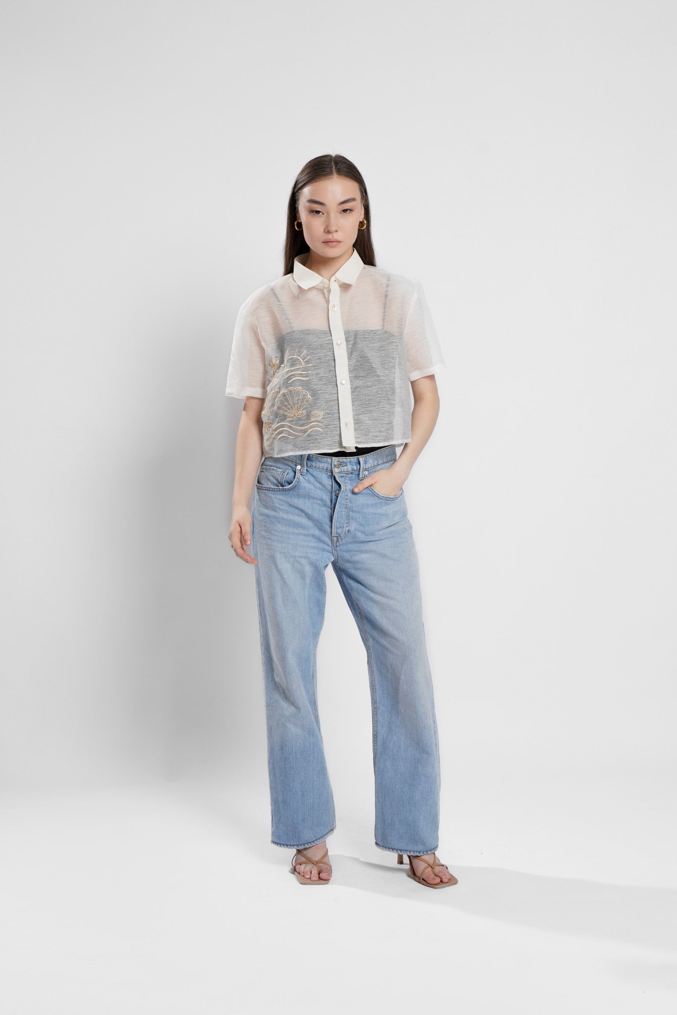 Rocco Cropped Modern Barong (White)