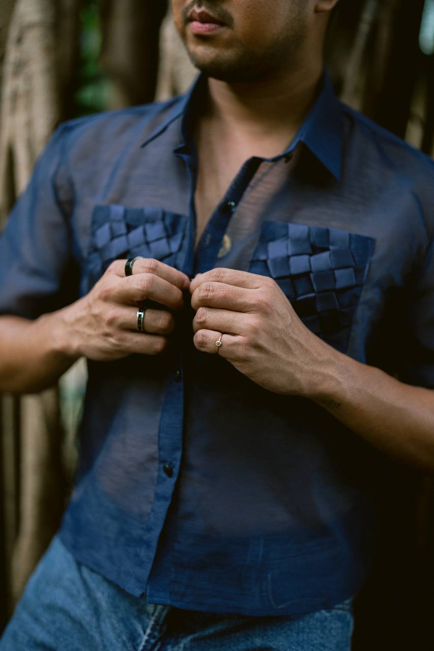 Aja Boxy Barong (Midnight Blue)