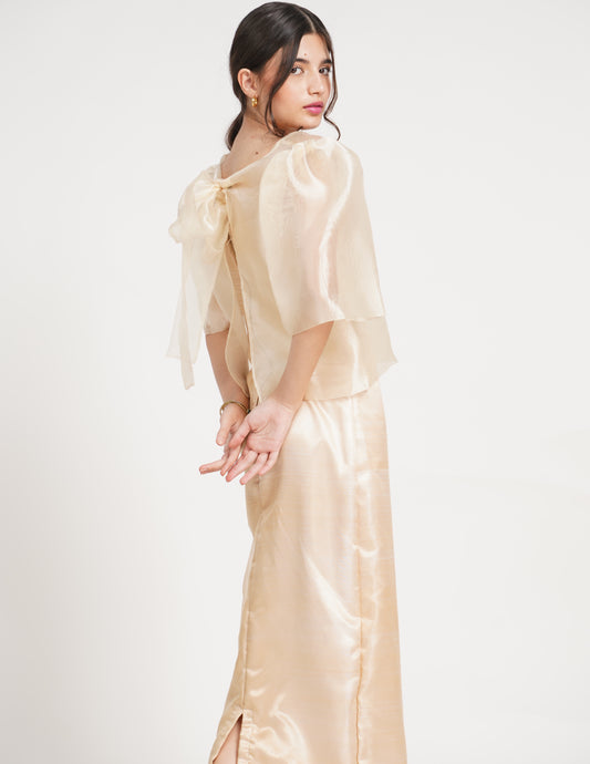 Katha & Isla Dress Modern Filipiniana Set (Cream)