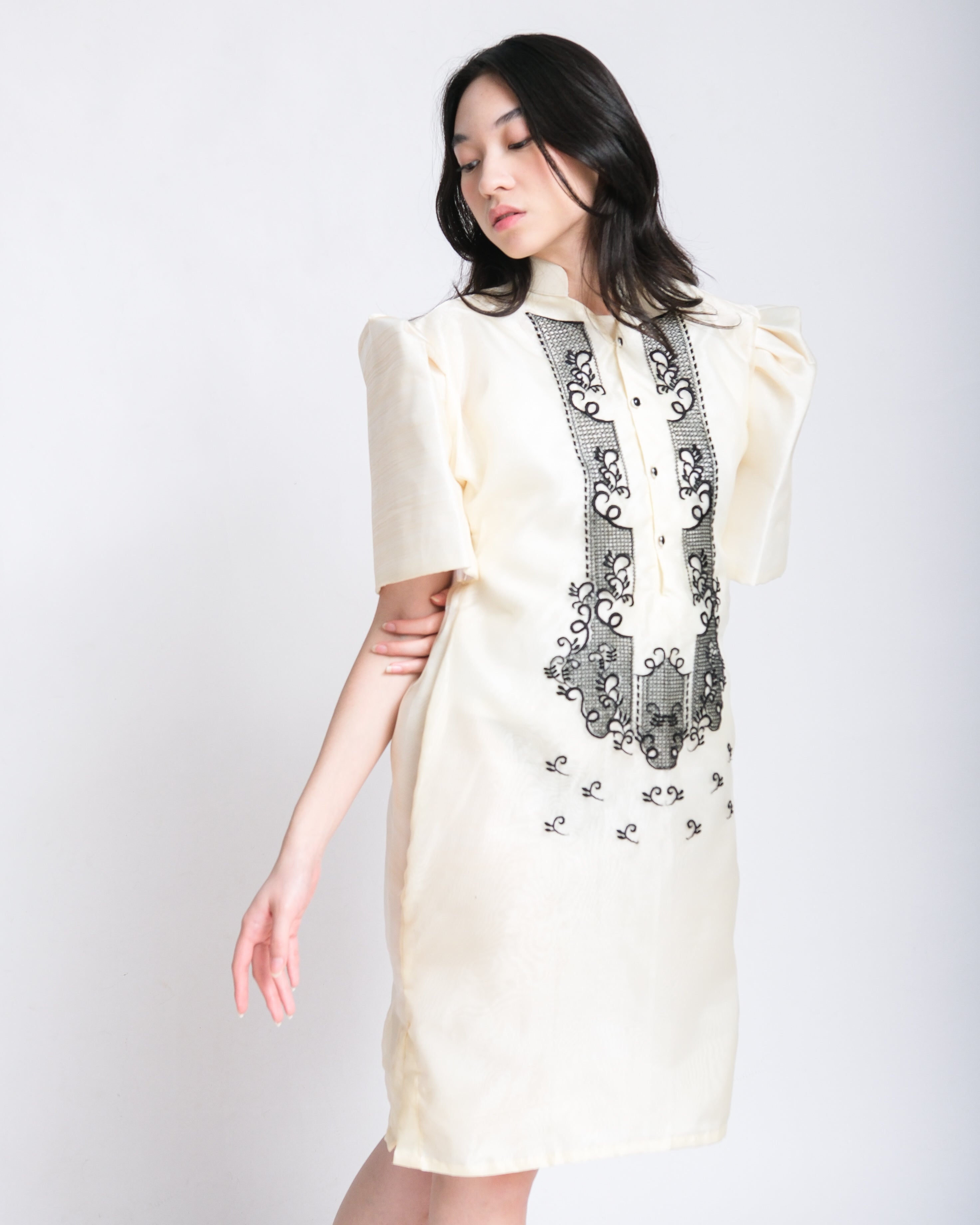 Black and white filipiniana sales dress