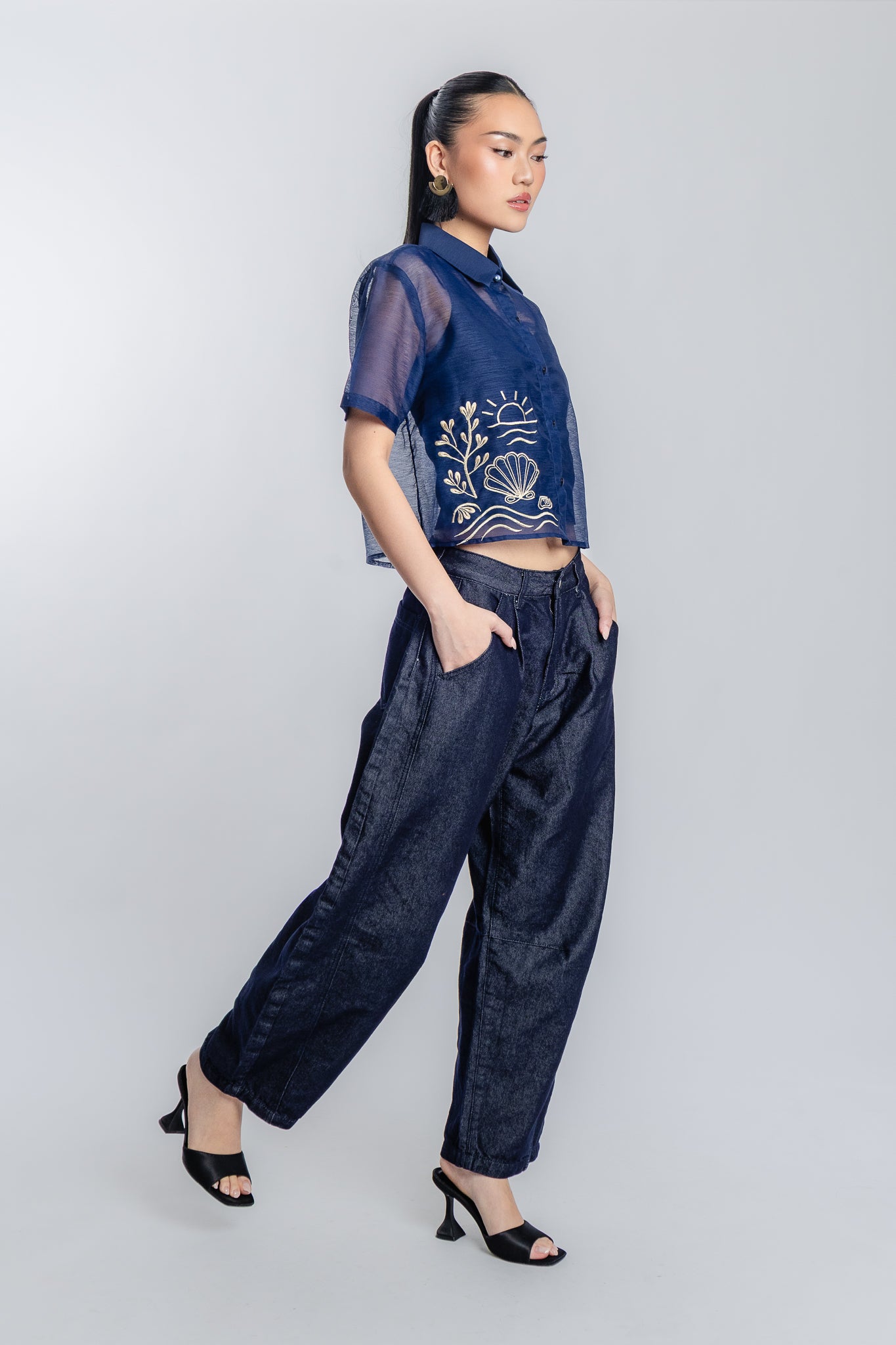 Rocco Boxy Barong (Midnight Blue)