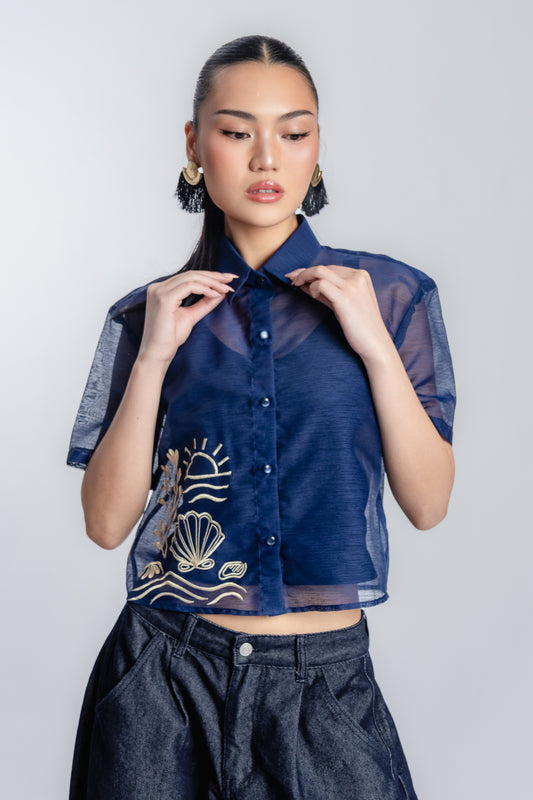 Rocco Boxy Barong (Midnight Blue)
