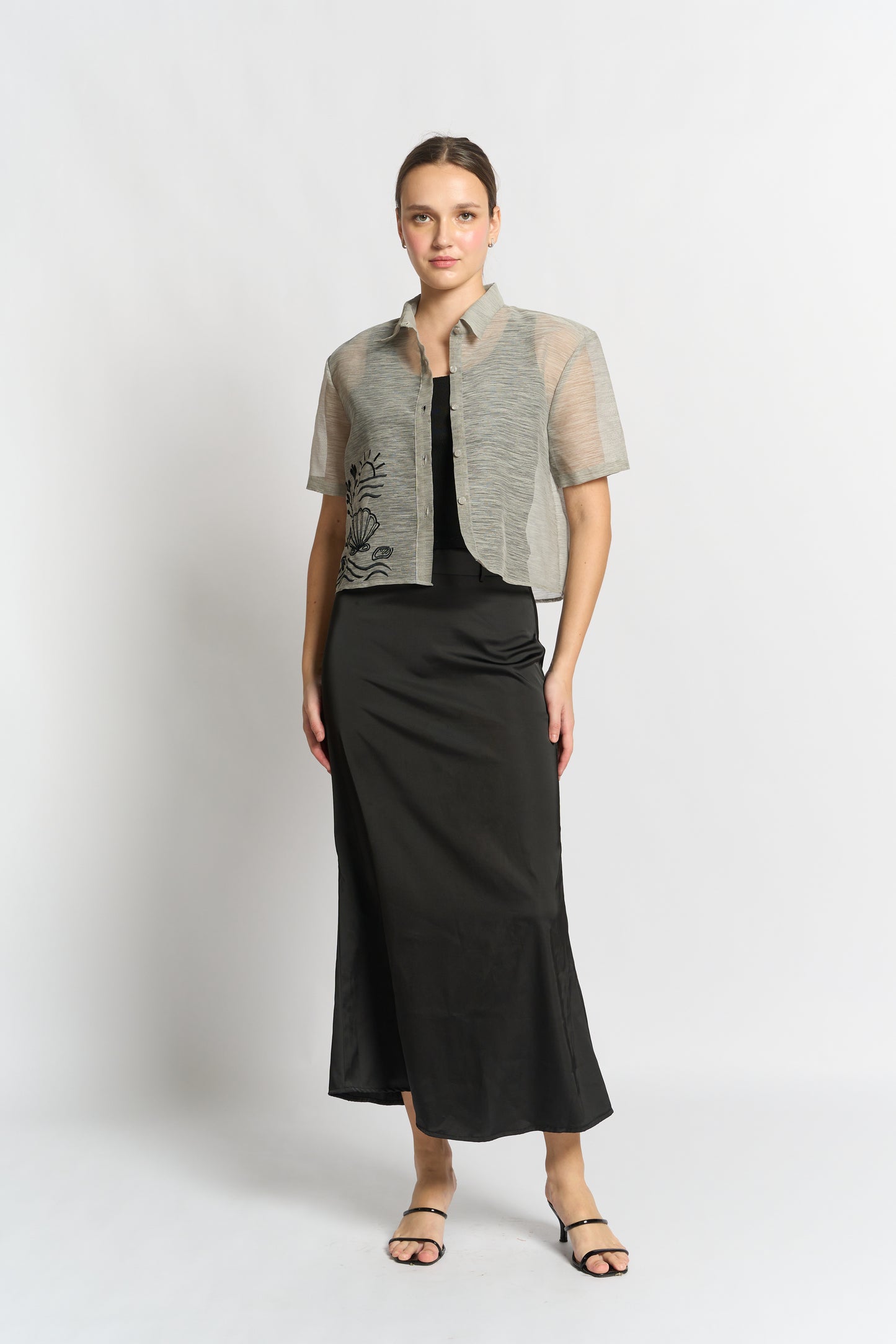 Rocco Cropped Modern Barong (Grey)