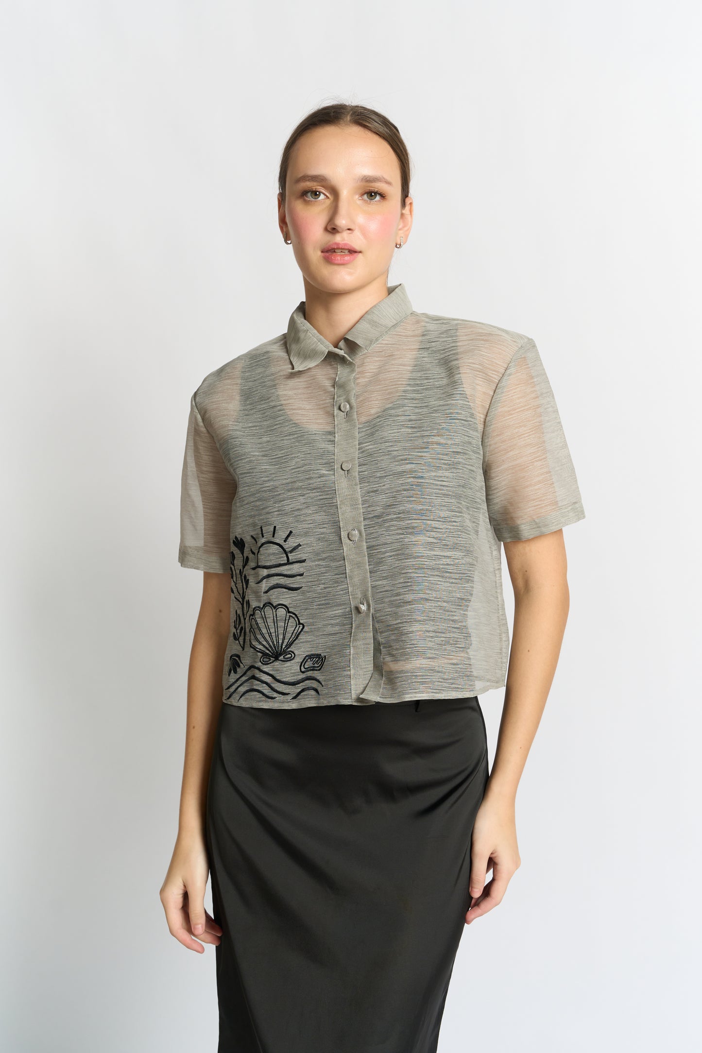 Rocco Cropped Modern Barong (Grey)