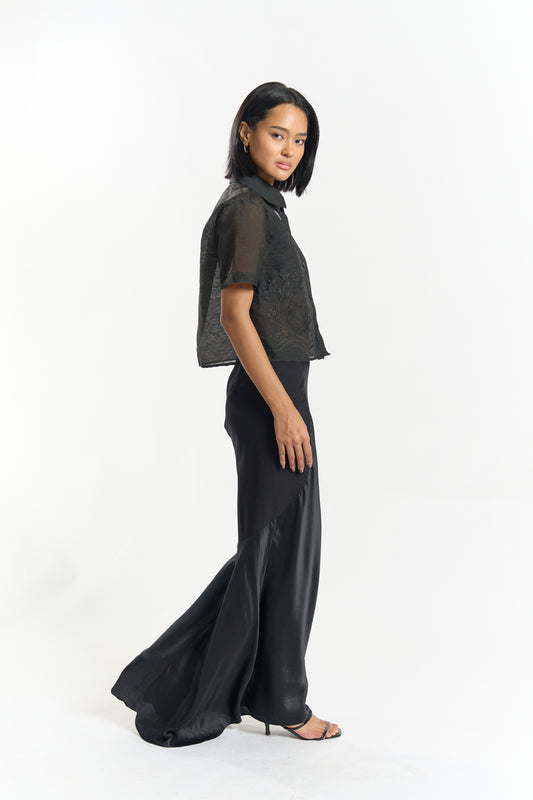 Rocco Cropped Modern Barong (Black)